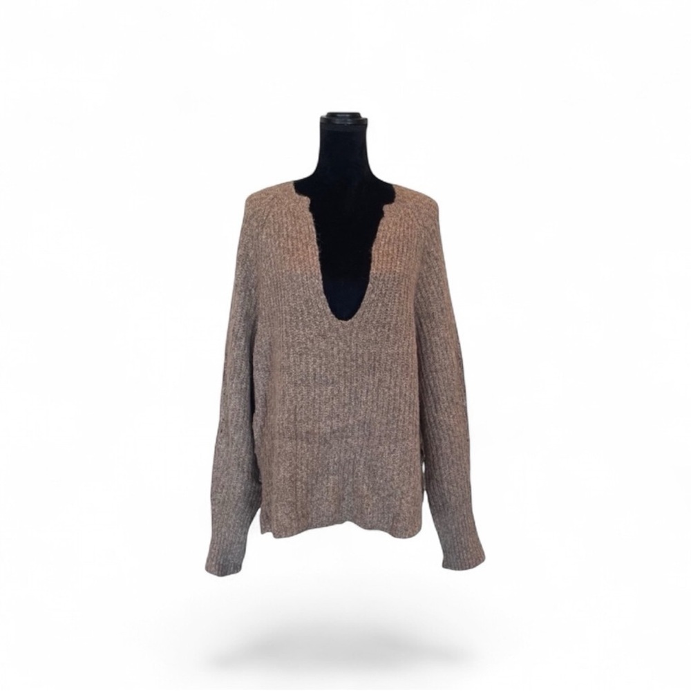 Line the Label v neck cotton alpaca contemporary long sleeve sweater size large